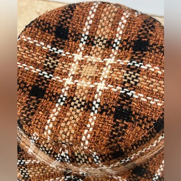 Authentic Gucci Tweed and Leather Bucket Hat